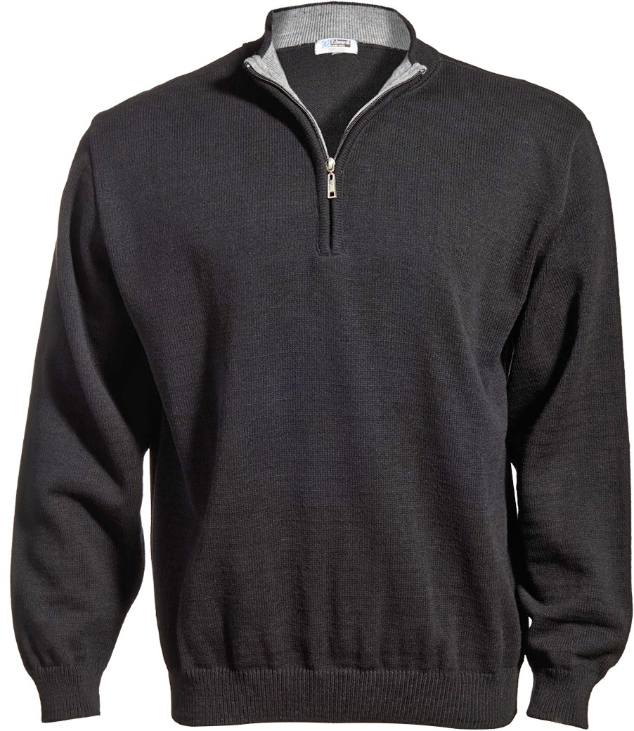 E120816 Edwards Mens Quarter-Zip Acrylic Sweater