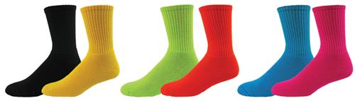 Red Lion Mismatch Solid Crew Socks PAIR - Closeout