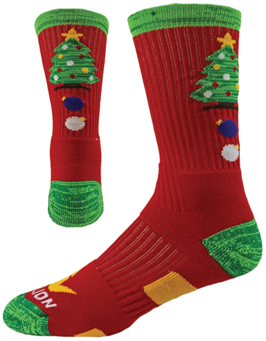 Red Lion Christmas Tree Crew Socks - Closeout