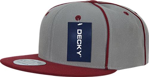 Decky Piped Crown Snapback Cap. Embroidery is available on this item.