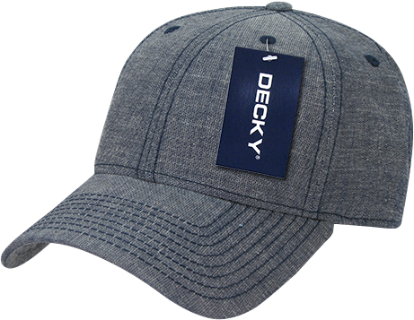 Decky Structured Washed Denim Cap. Embroidery is available on this item.