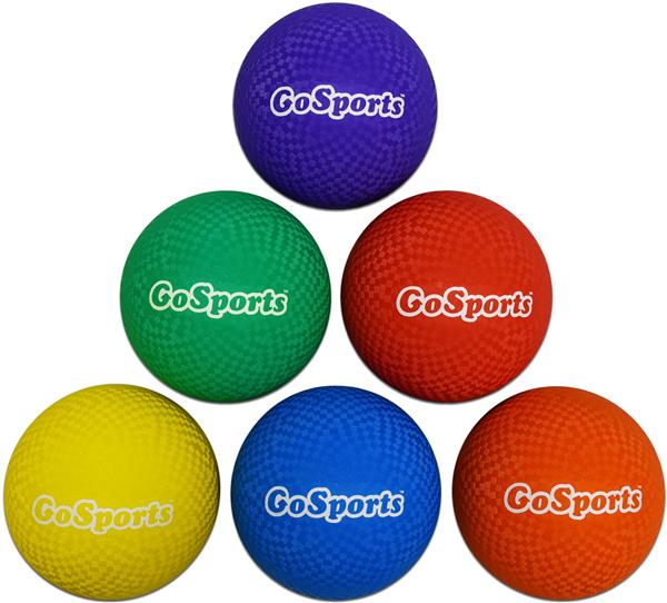with Carry Bag and Pump GoSports Playground Ball Set of 6 8.5" 