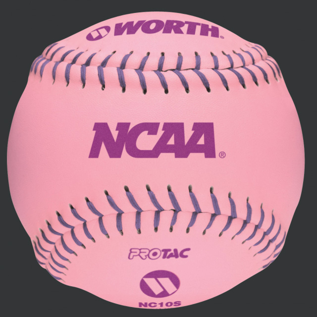 E12153 Worth 10" NCAA Soft Training Pink Softballs