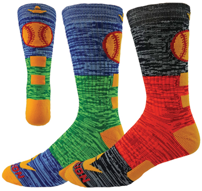 Red Lion Two-Tone Softball Crew Socks - Closeout