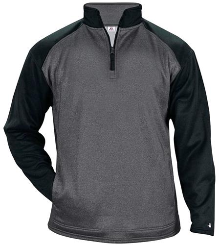Adult (AS - Carbon or AXS,AS,AM -  Steel) "Heather" Loose-Fit Fleece 1/4 Zip Pullover. Decorated in seven days or less.