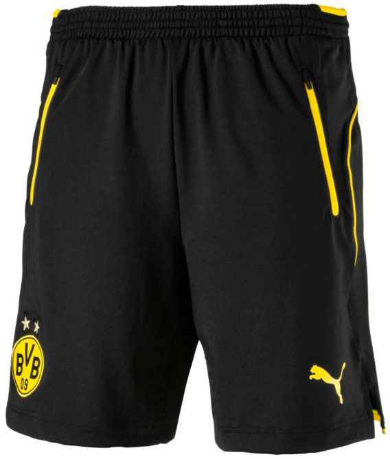 black puma soccer shorts