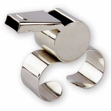 Finger Grip Nickel Plated Whistle