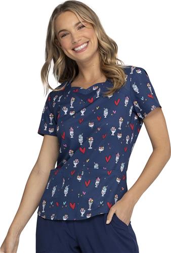 HeartSoul Womens Sweetheart Neck Scrub Top. Embroidery is available on this item.