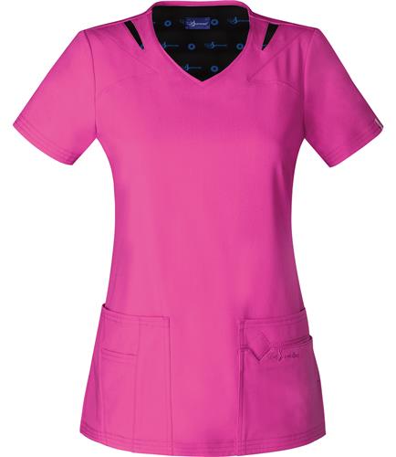 Sapphire Women's V-Neck Scrub Top. Embroidery is available on this item.