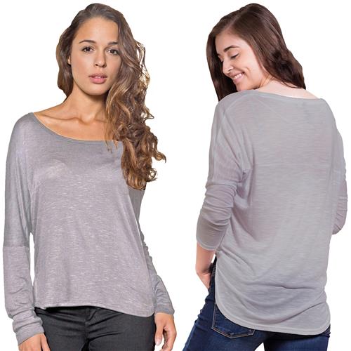 In Your Face Apparel Ladies LS High-Low Top