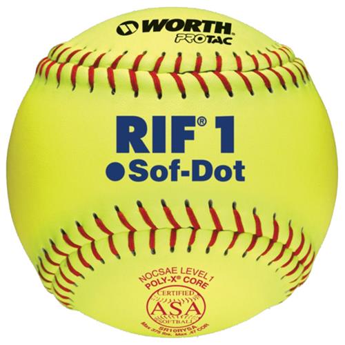 Worth 10" RIF 1 Sof-Dot ASA Fastpitch Softballs
