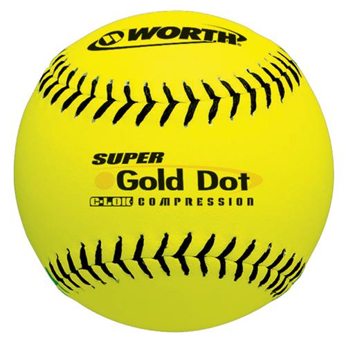 12" NSA Super Gold Dot Pro Tac Slowpitch Softballs