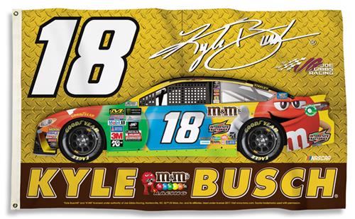 NASCAR Kyle Busch #18 3' x 5' 2-Sided Flag