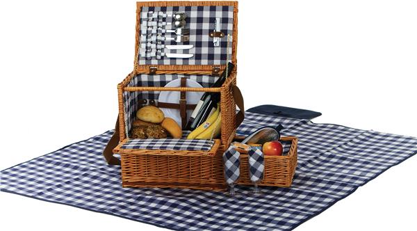 picnic basket with blanket