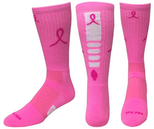 Crew Breast Cancer Pink Ribbon Hero Socks PAIR