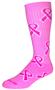 Breast Cancer Awareness Pink Knee High Ribbon Sock