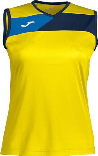 Joma Womens Crew II V-Neck Sleeveless Jersey Tee. Printing is available for this item.