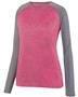 Womens Long Sleeve Raglan 2-Tone Crew Tee Shirt