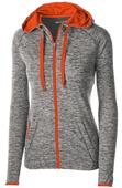 Womens Full Zip Heathered Jacket (Black,Forest,Navy,Orange,Purple,Red)