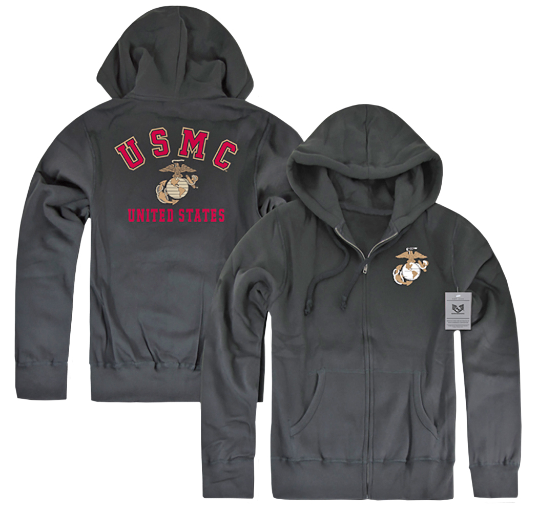 E123009 Rapid Dominance Marines Full Zip Printed Hoodie