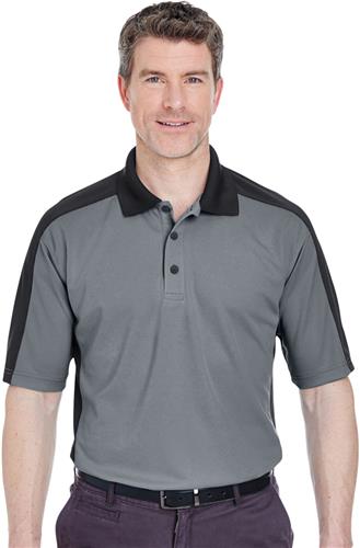 UltraClub Mens Cool & Dry Two-Tone Polo. Printing is available for this item.