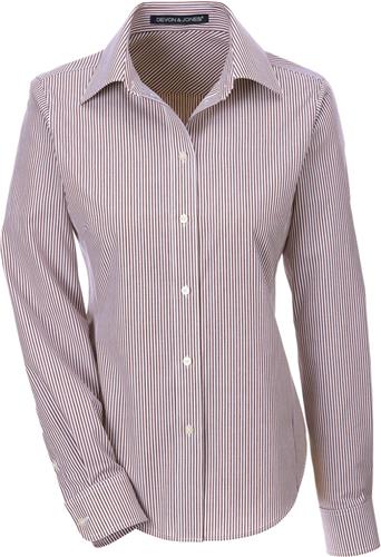 Devon & Jones Ladies Banker Stripe Shirt. Printing is available for this item.