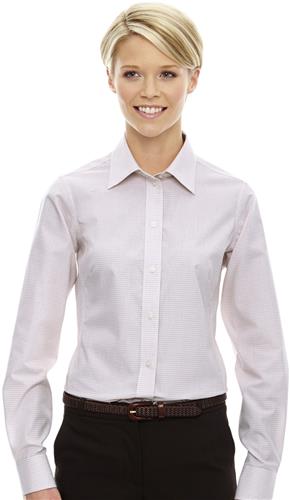 Devon & Jones Ladies Micro Tattersall Shirt. Printing is available for this item.