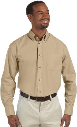 Harriton Mens Long-Sleeve Essential Poplin. Printing is available for this item.