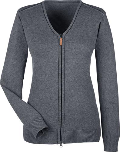 Devon & Jones Ladies Manchester Full-Zip Sweater. Decorated in seven days or less.
