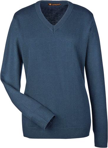 Harriton Ladies Pilbloc V-Neck Sweater. Printing is available for this item.