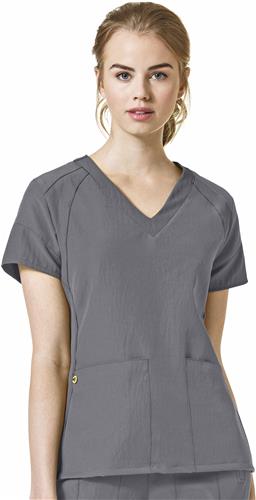 WonderWink Four-Stretch Womens V-Neck Scrub Top. Embroidery is available on this item.