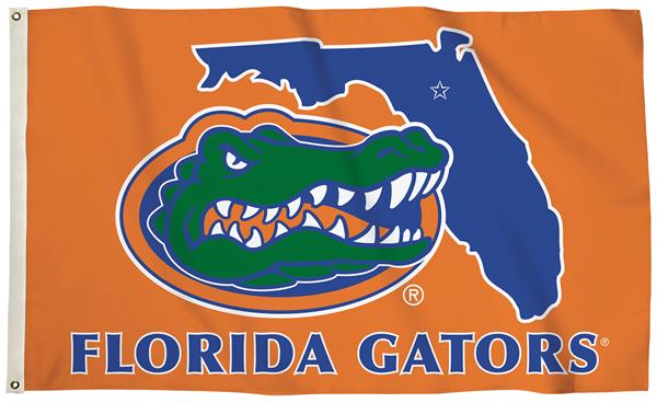 Collegiate Florida 3'x5' Flag w/State Outline