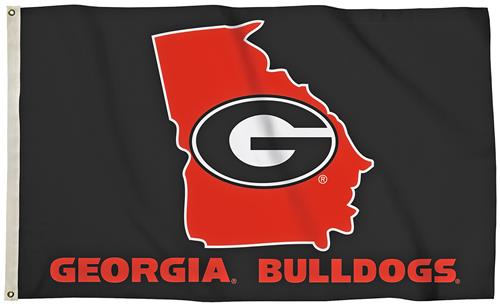 Collegiate Georgia 3'x5' Flag w/State Outline