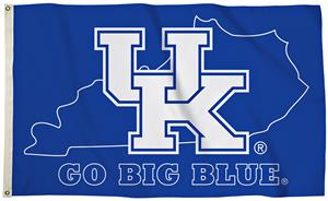 Collegiate Kentucky 3'x5' Flag w/State Outline