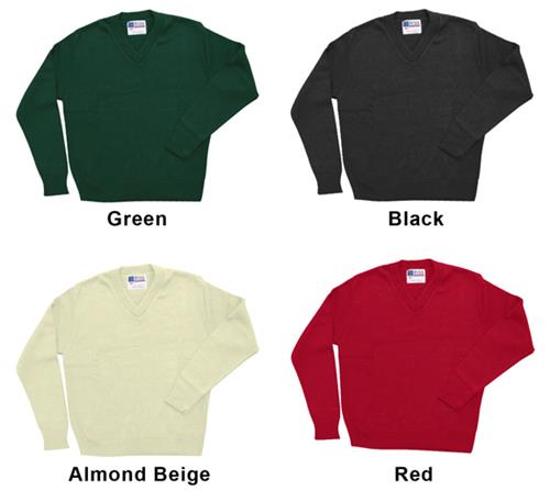 Low Pill Acrylic Youth/Adult V-Neck Sweaters