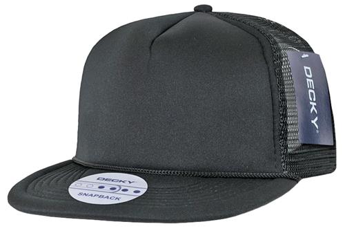 Decky Solid Color Flat Bill Foam Trucker Cap. Embroidery is available on this item.