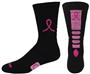 Crew Breast Cancer Black Pink Ribbon Hero Socks PAIR