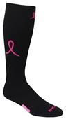 Breast Cancer Black Pink Ribbon Hero Kneehigh/OTC Socks PAIR