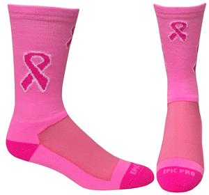 Breast Cancer Pink Ribbon Crew Socks - Football Equipment ...