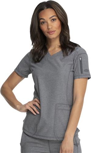 Dickies Women's Dynamix V-Neck Scrub Top. Embroidery is available on this item.
