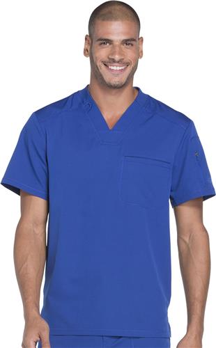 Dickies Men's Dynamix V-Neck Scrub Top. Embroidery is available on this item.