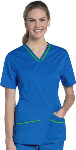 Urbane UFlex Ladies Crossover V-Neck Scrub Top. Embroidery is available on this item.