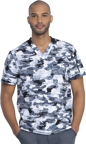 Dickies Men's Dynamix Prints V-Neck Scrub Top. Embroidery is available on this item.