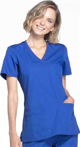 WW Originals Womens Mock Wrap Scrub Top. Embroidery is available on this item.