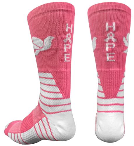 Pearsox Hope Pink Ribbon Crew Socks