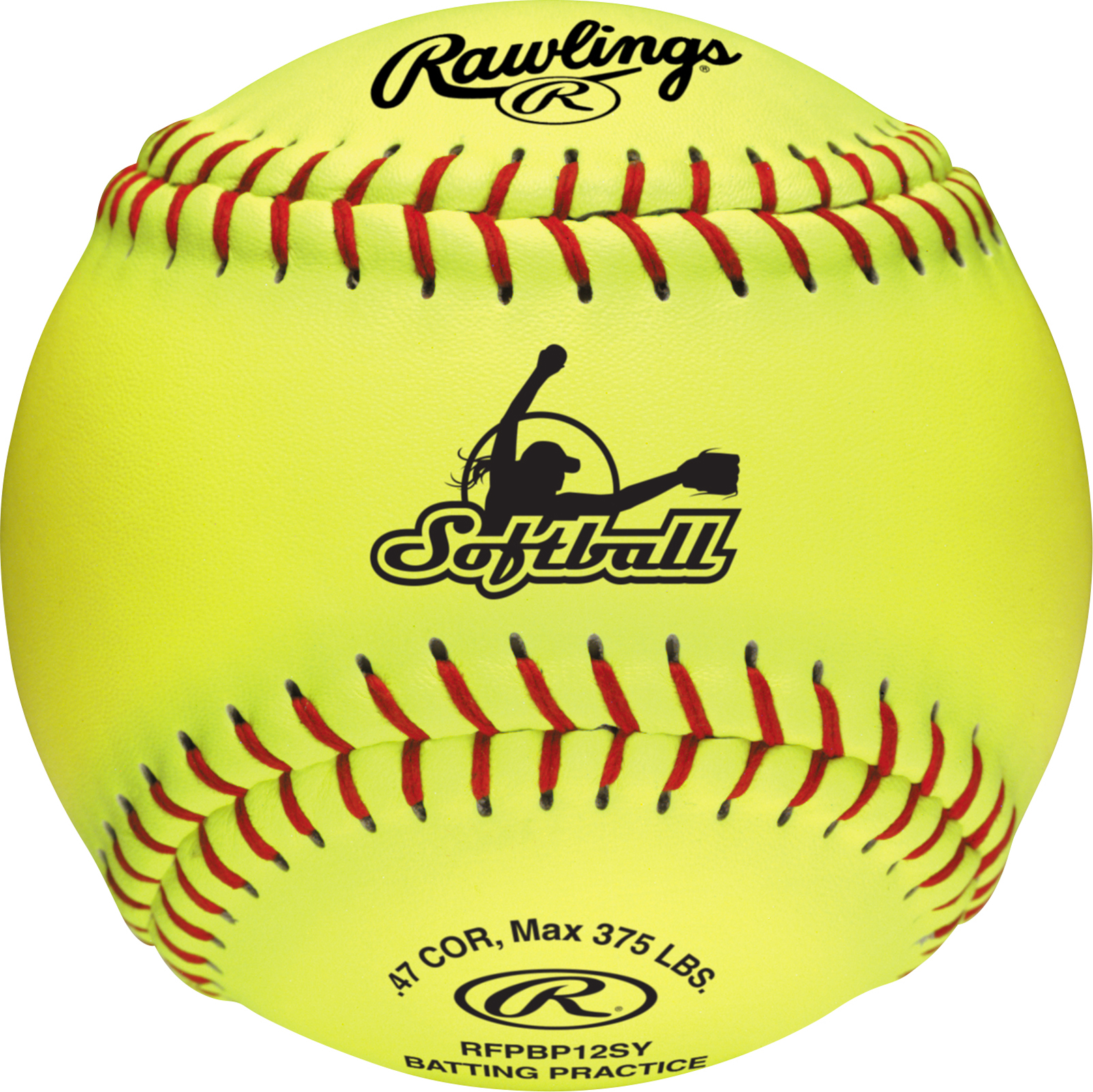 E125638 Rawlings 12" Batting Practice Softball Dozens
