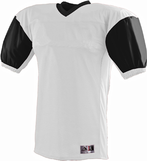 Adult/Youth White & Black Football Jersey CO. Decorated in seven days or less.