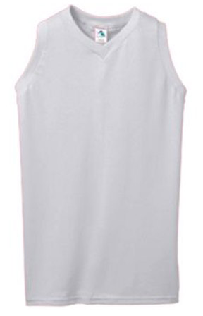 Girls Large Fitted Heather Sleeveless V-Neck Jersey -CO