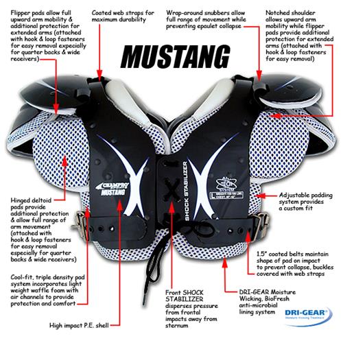 Champro "Mustang" Varsity Football Shoulder Pads Football Equipment