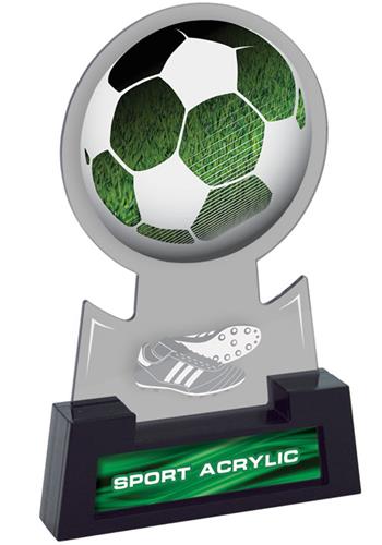 7" Sport Smoked TRUacrylic Soccer Trophy. Engraving is available on this item.